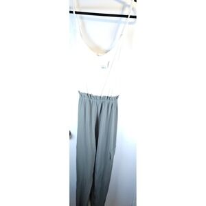 Bailey Blue Two-Tone Sleeveless Scoop-Neck Belted Jumpsuit-pocket On Leg- Sz. Lg